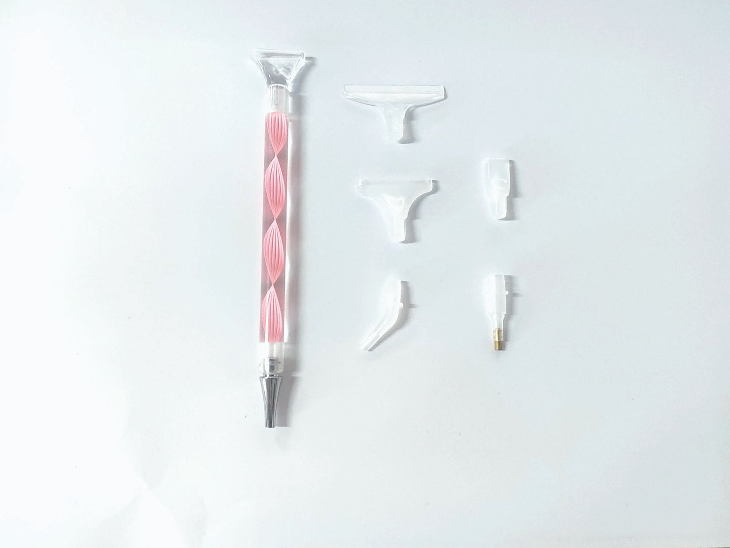 Craspire Plastic Diamond Painting Point Drill Pen, Able to Hold Diamond, Diamond Painting Tools, with Five Style Replacement Pen Heads, Dark Salmon, 127mm, 5Set/Pack