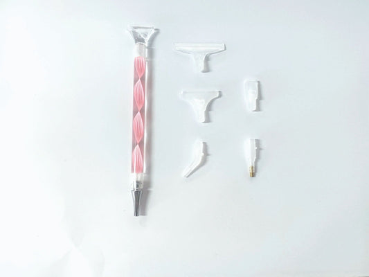 Craspire Plastic Diamond Painting Point Drill Pen, Able to Hold Diamond, Diamond Painting Tools, with Five Style Replacement Pen Heads, Dark Salmon, 127mm, 5Set/Pack