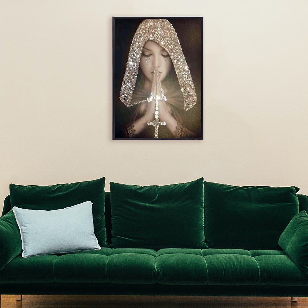 Craspire DIY 5D Women Pattern Canvas Diamond Painting Kits, with Resin Rhinestones, Sticky Pen, Tray Plate, Glue Clay, for Home Wall Decor Full Drill Diamond Art Gift, Women Pattern, 40x30x0.03cm, 3Set/Pack