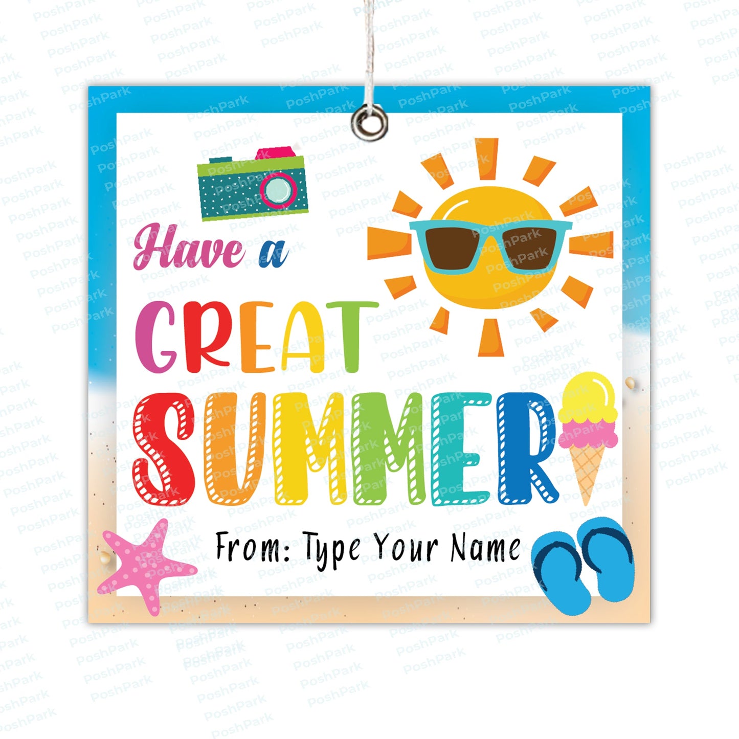 Editable Sun Summer Gift Tags, Have a Great Summer Gift Tag, End Of School Year Tag