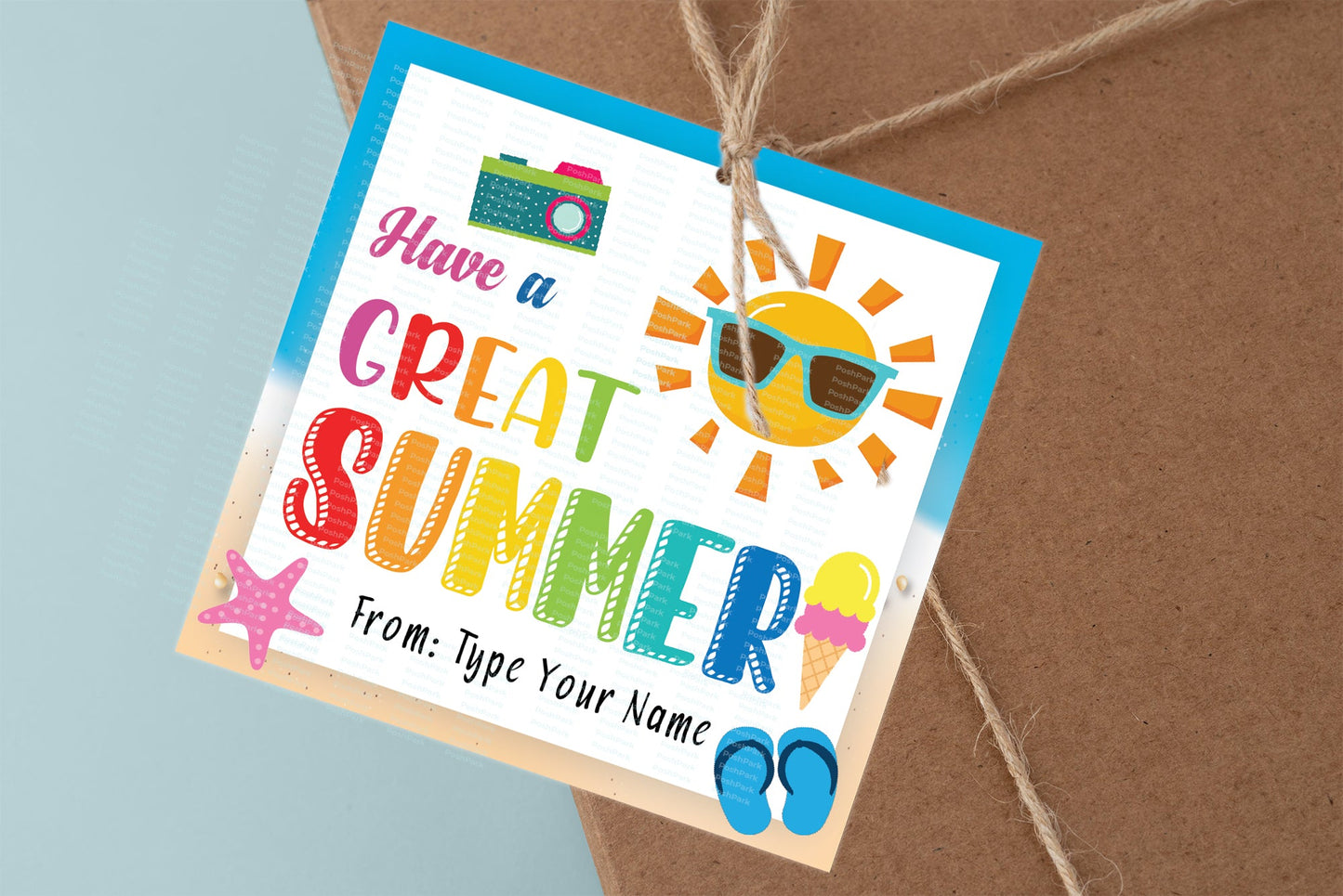 Editable Sun Summer Gift Tags, Have a Great Summer Gift Tag, End Of School Year Tag
