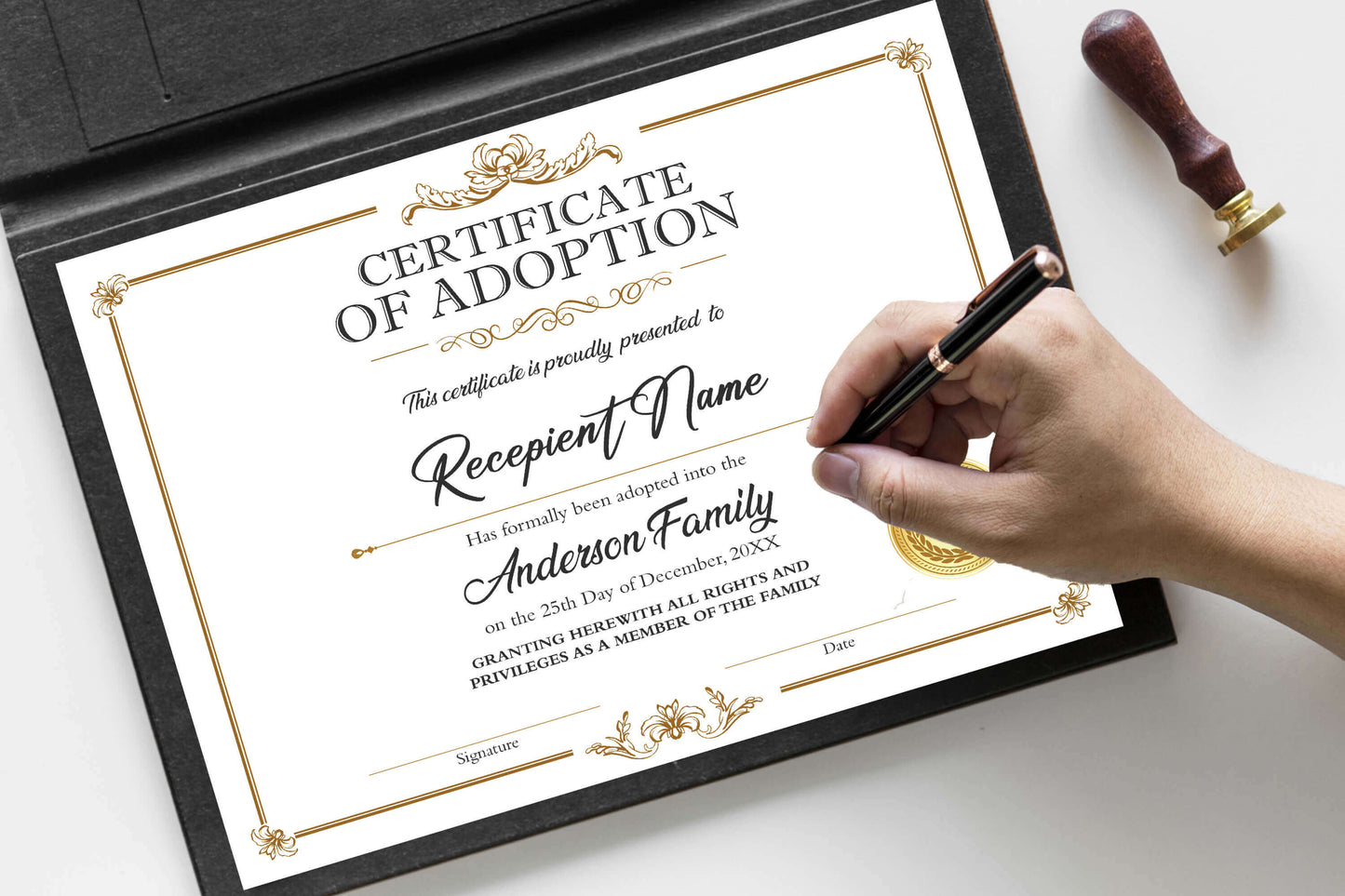 DIY Customizable Adoption Certificate for Child Template