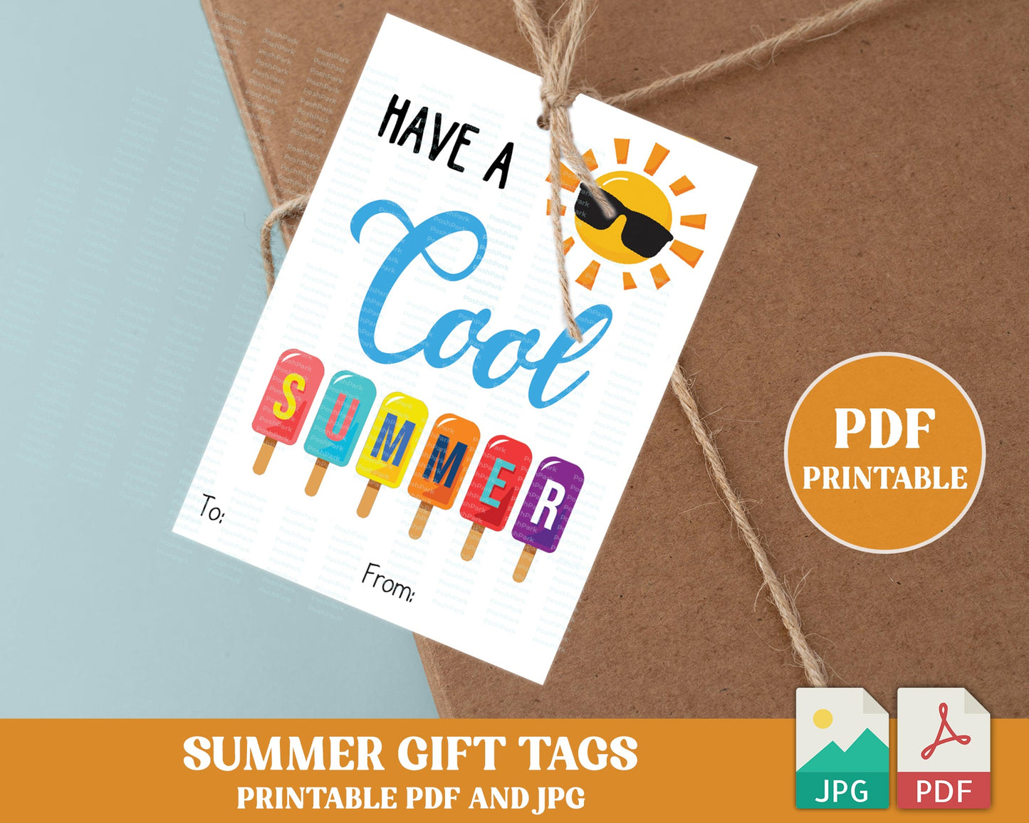 Printable Have a Cool Summer Ice Pop Tag, PDF End of Year Gift Tag for Students, Treat Tag Favor Label