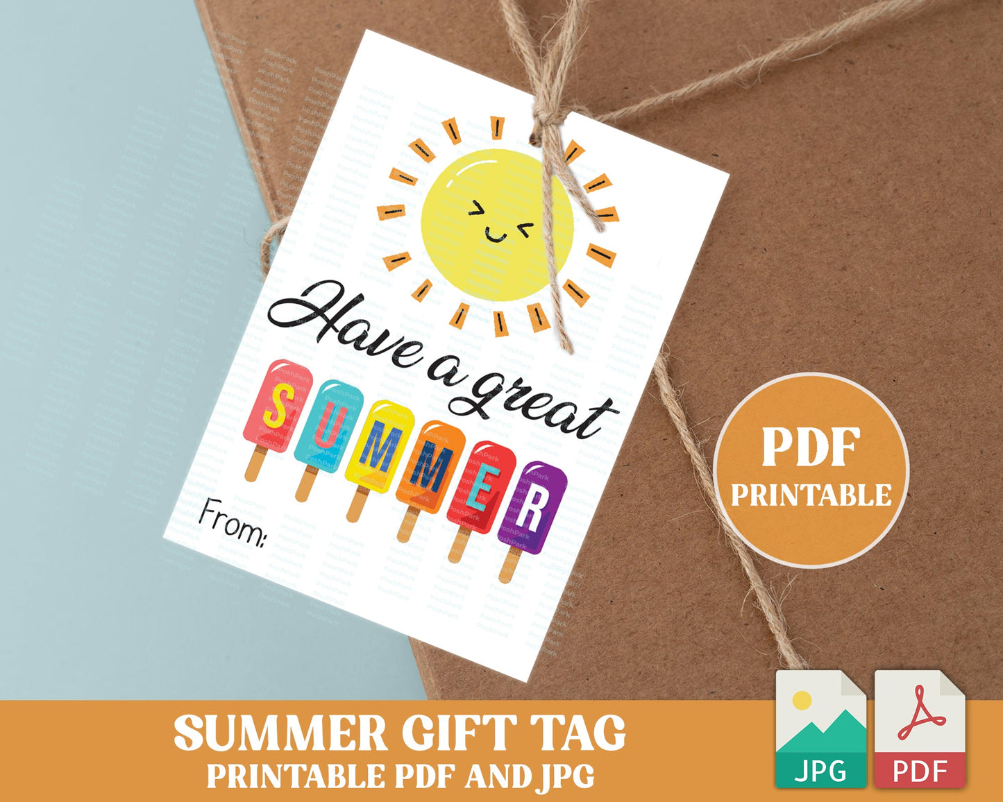 Printable Have A Great Summer Gift Tag, PDF End of School Gift Tag, Teacher Gift Tag