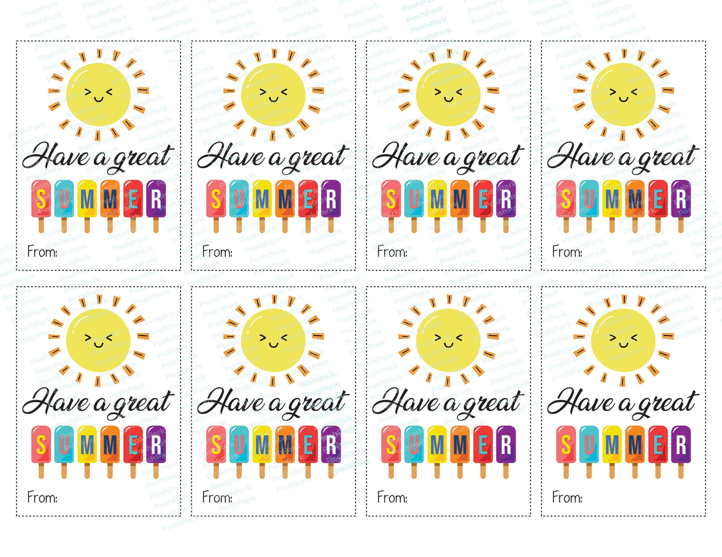 Printable Have A Great Summer Gift Tag, PDF End of School Gift Tag, Teacher Gift Tag