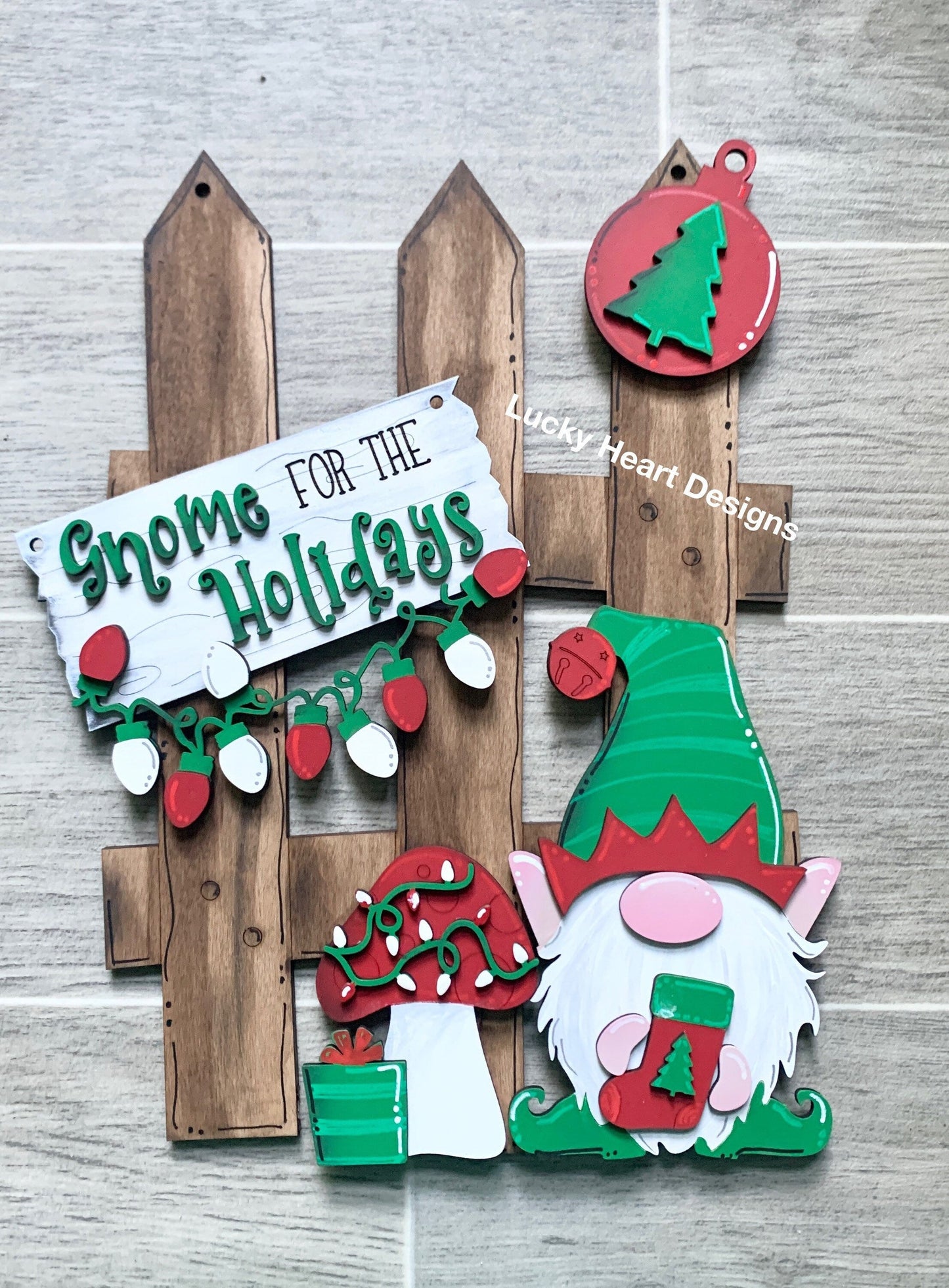 Christmas Interchangeable Fence Bundle File SVG, Gnome Santa Holiday, Glowforge, LuckyHeartDesignsCo