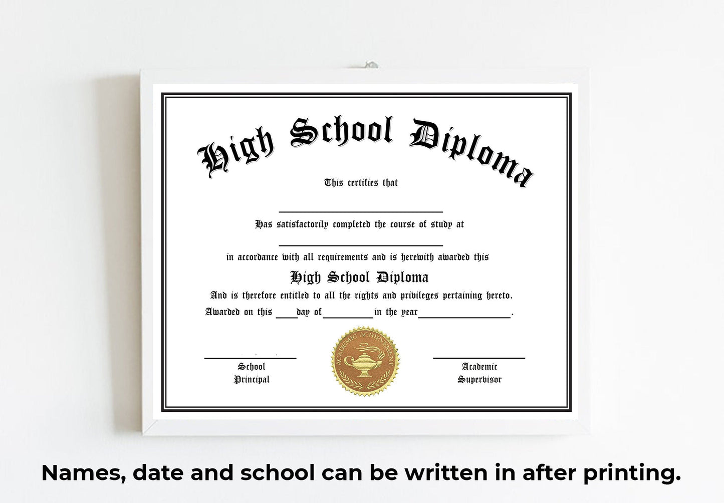 Printable Blank PDF Home High School Diploma Certificate Template