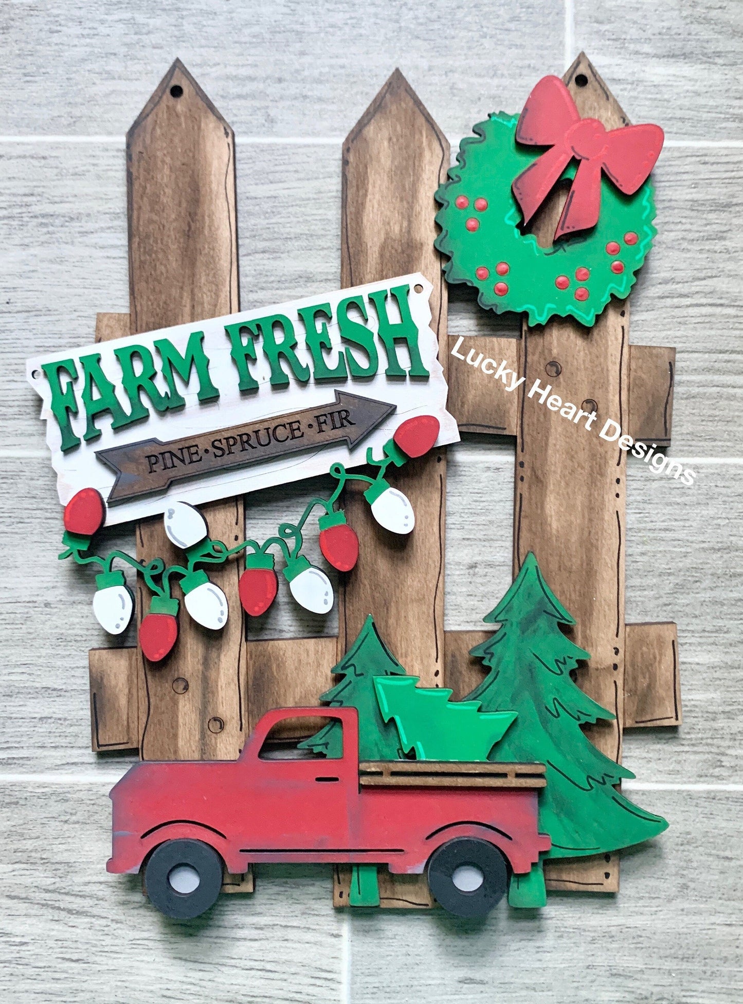 Christmas Interchangeable Fence Bundle File SVG, Gnome Santa Holiday, Glowforge, LuckyHeartDesignsCo