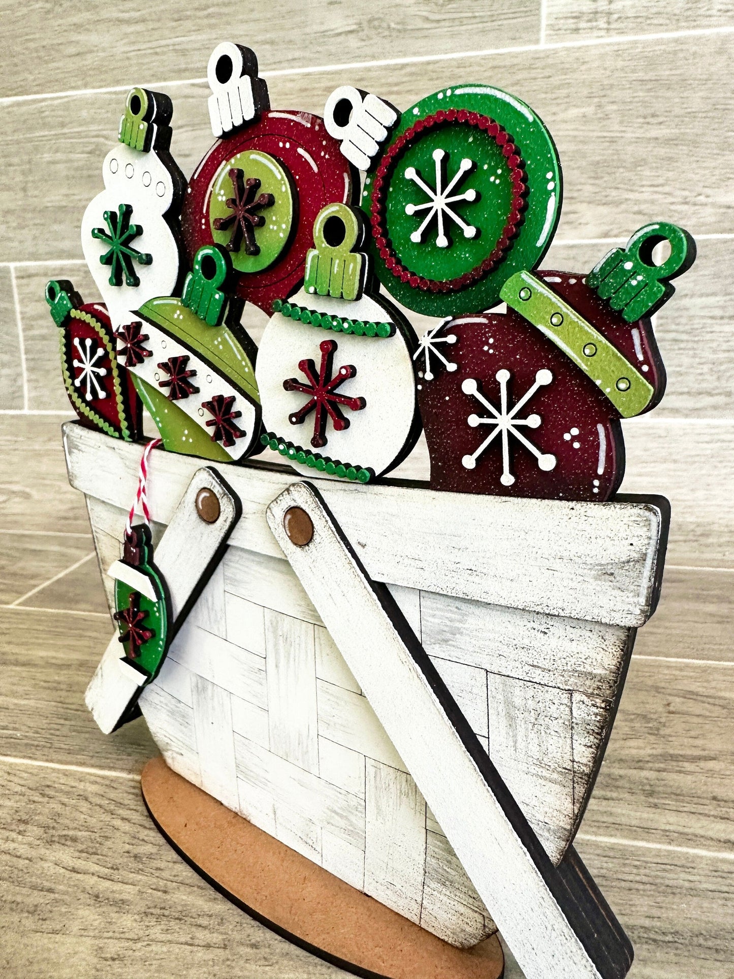 Christmas Ornament For The Flower Basket Interchangeable File SVG, Holiday, Christmas Tiered Tray, Glowforge, LuckyHeartDesignsCo