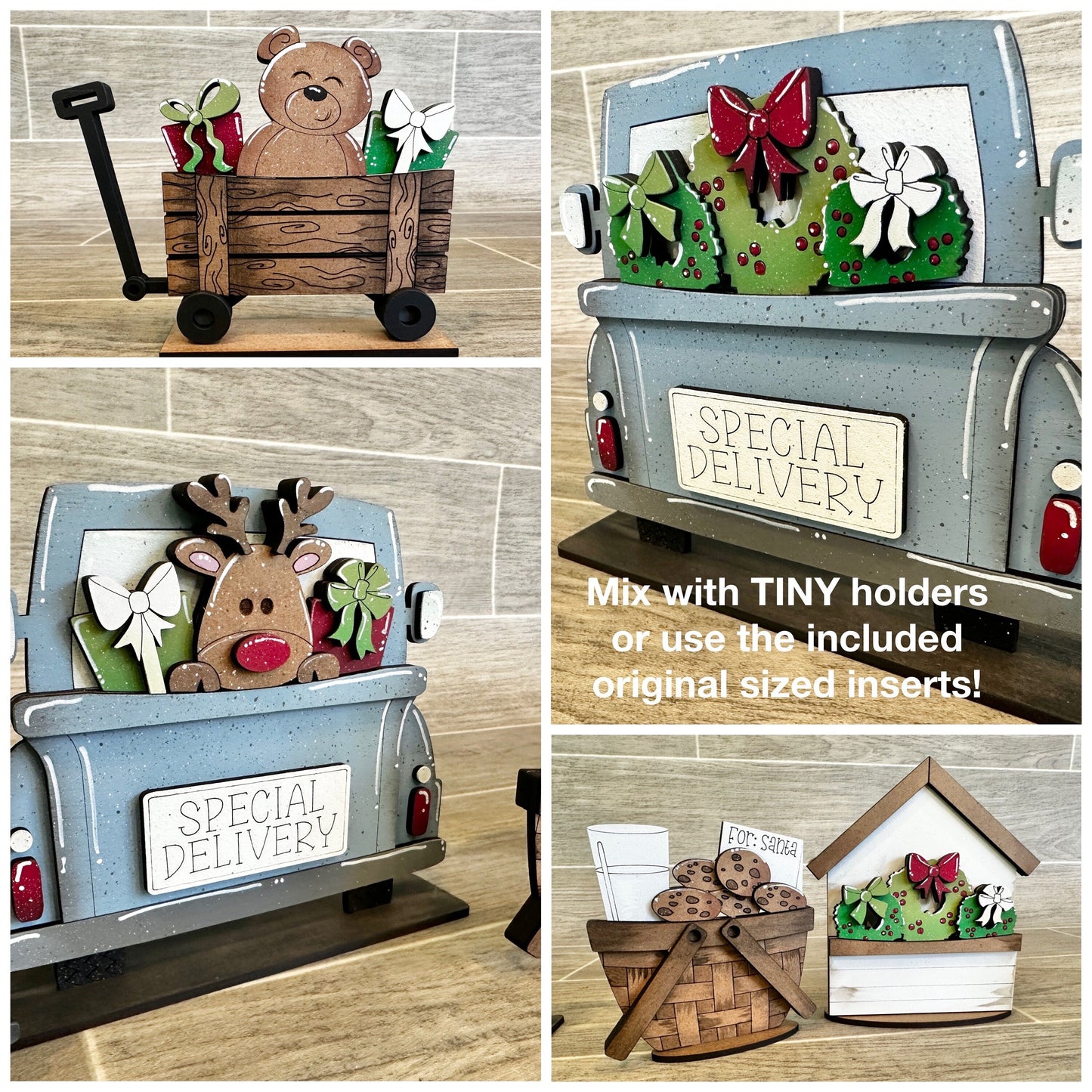 Christmas Bundle For The Flower Basket Interchangeable File SVG, Holiday, Christmas Tiered Tray, Glowforge, LuckyHeartDesignsCo